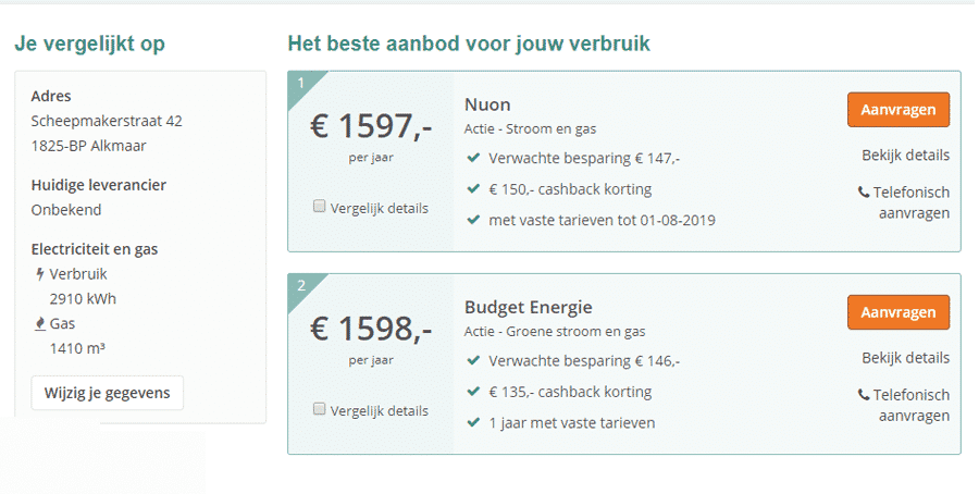 Goedkoopste Aanbod Energievergelijken.nl