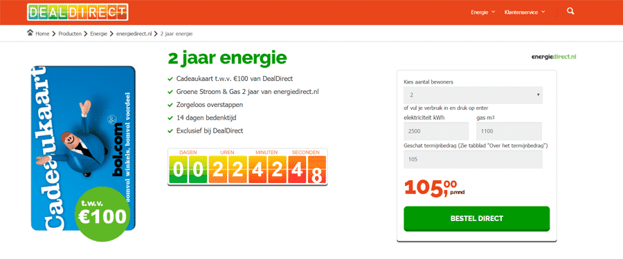 Gratis €100,00 Bol.com cadeaukaart bij DealDirect Gratis €100,00 Bol.com cadeaukaart bij DealDirect