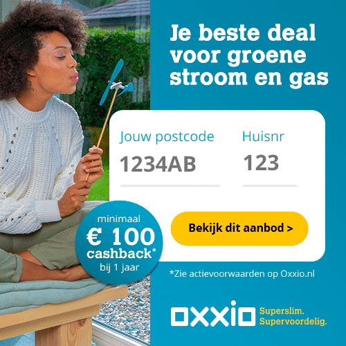 Minimaal €100,00 Cashback Oxxio 1 Jaar Vast