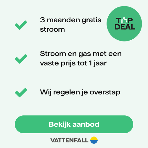 Vattenfall Topdeal - Ontvang 3 maanden gratis stroom