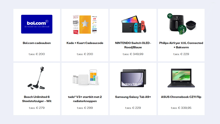 Energiecadeau XL aanbieding - Uit welke cadeaus kan ik kiezen? Energiecadeau XL aanbieding - Uit welke cadeaus kan ik kiezen?