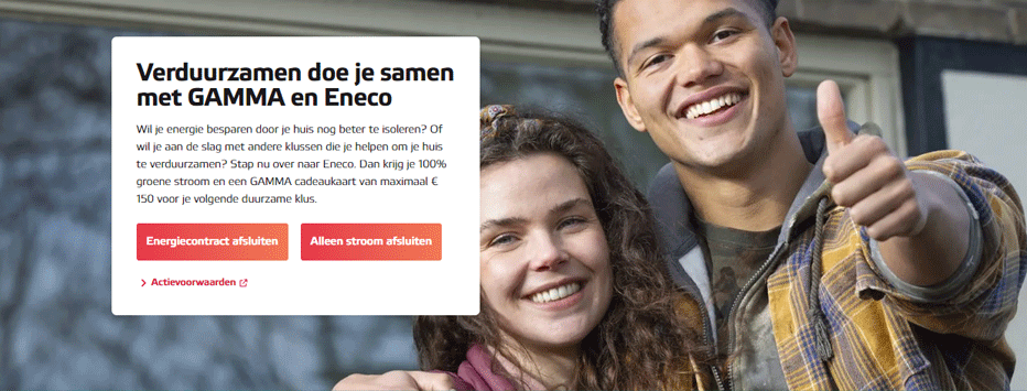 Scoor een GAMMA cadeaukaart bij Eneco Scoor een GAMMA cadeaukaart bij Eneco