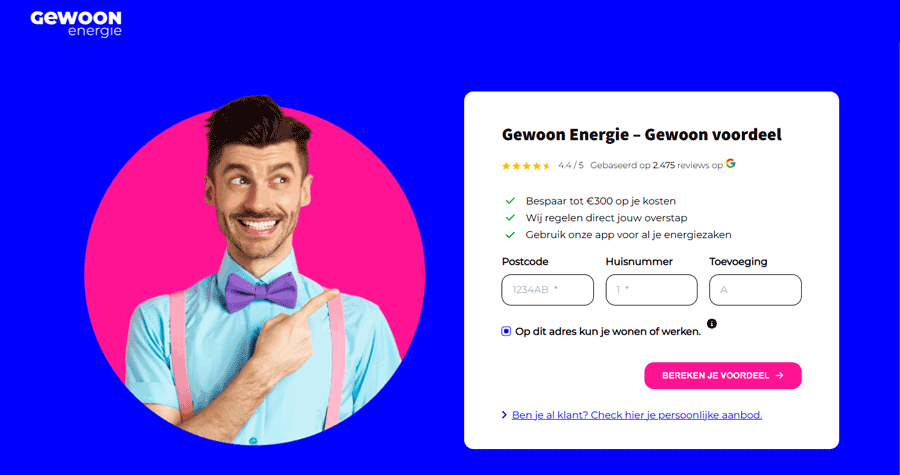 Gewoon Energie website