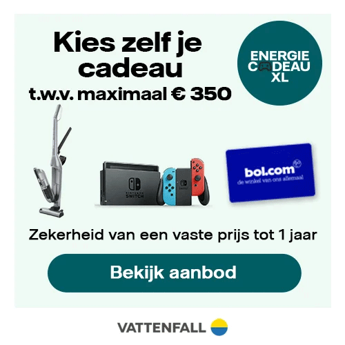 Overstappen naar Vattenfall - kies je eigen cadeau! Overstappen naar Vattenfall - kies je eigen cadeau!