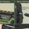 Starman opwindbare noodradio - met zonnepaneel - inclusief 4000 mAh powerbank - Afbeelding 5