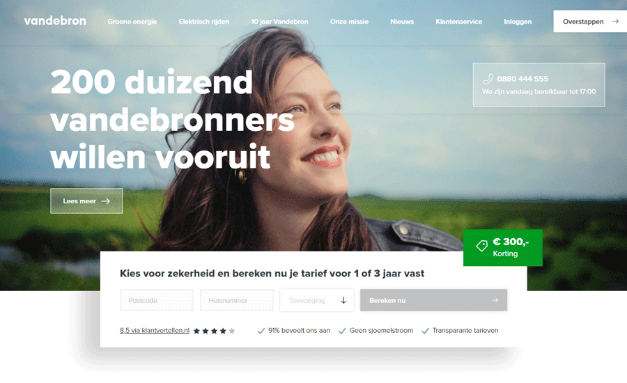 Vandebron welkomstkorting - tijdelijk €300 extra voordeel!