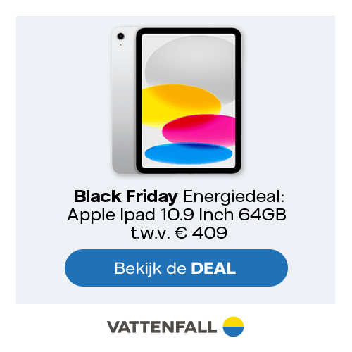 Gratis Apple iPad 10.9 cadeau bij Vattenfall Gratis Apple iPad 10.9 cadeau bij Vattenfall